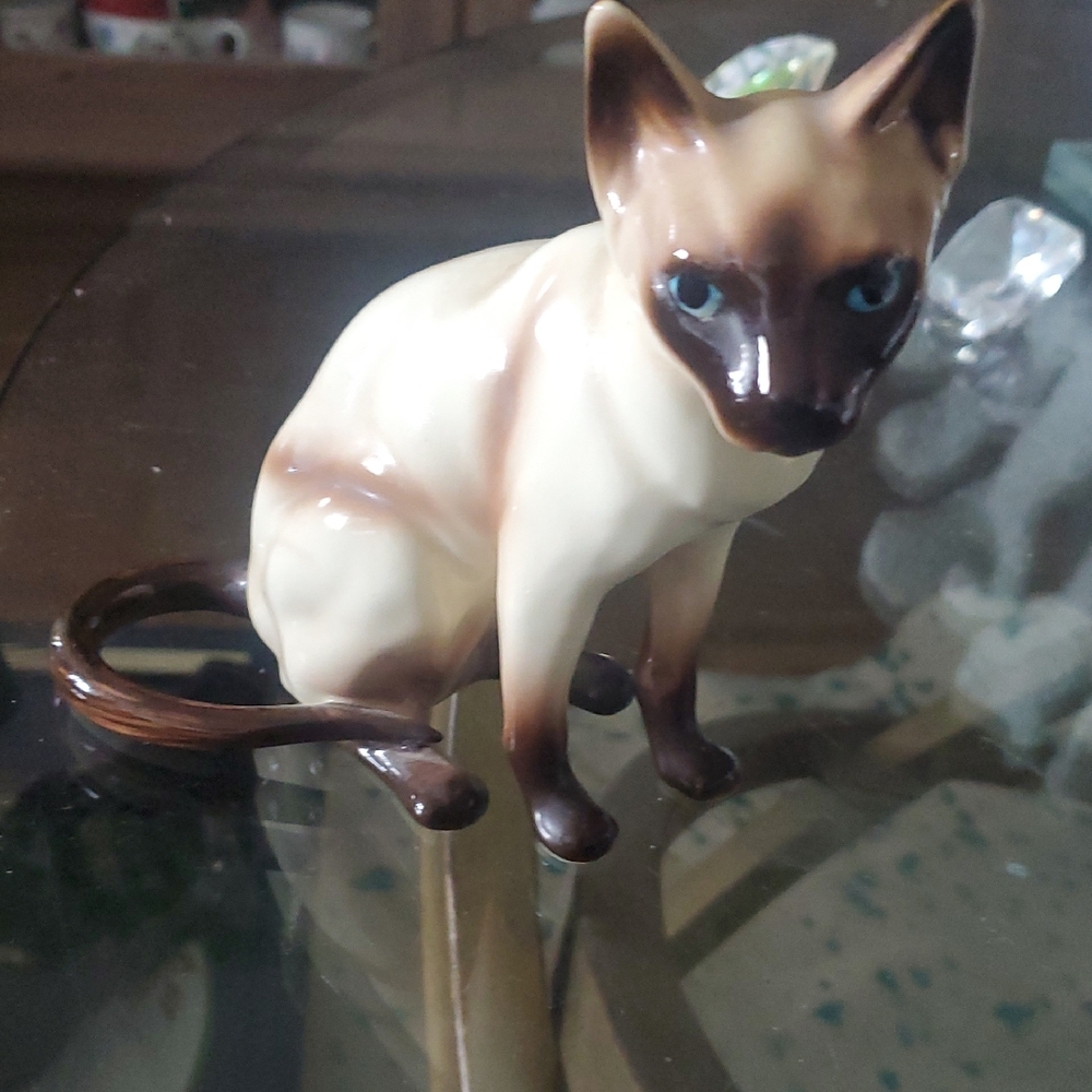 Charming Cream and Brown Cat Figurine